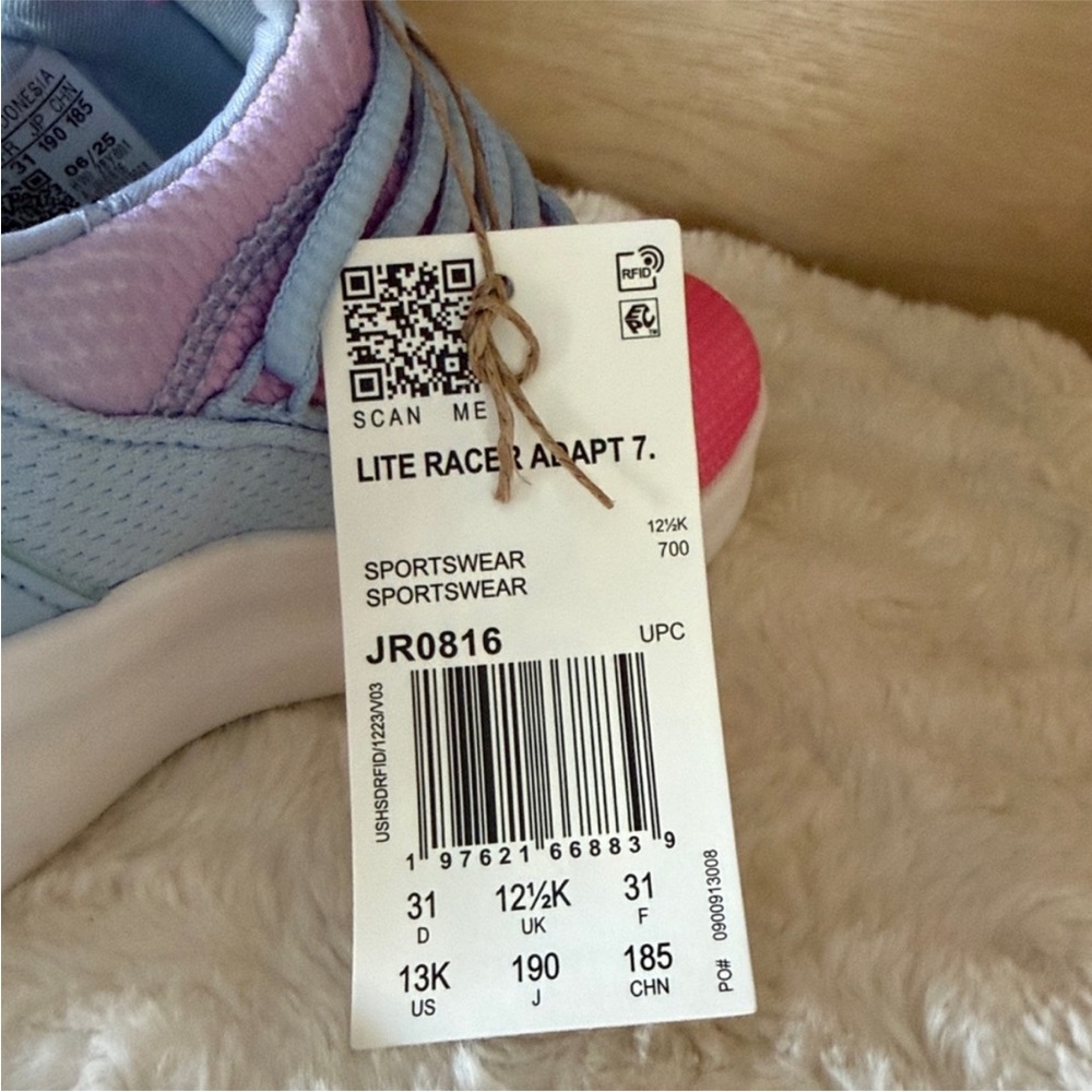 ✨34✨NWT•adidas Lite Racer Adapt 7.0 Kids' Shoes | Size 13 - Picture 5 of 11